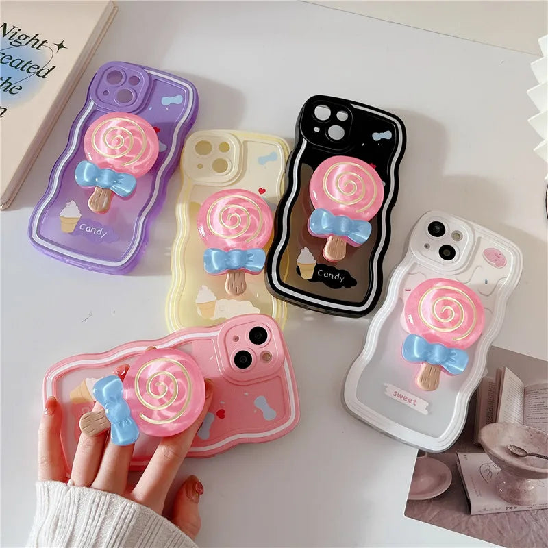 Cute Ice Cream Case + Lollipop Ring Holder