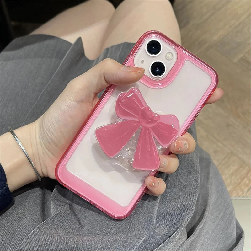 Cute Pink Bow Stand Case