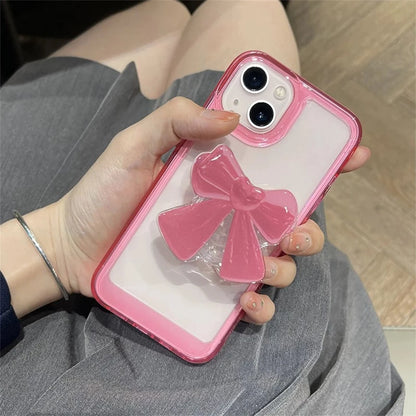 Cute Pink Bow Stand Case