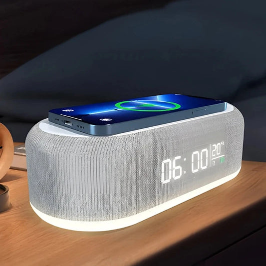 Multi-functional Wireless Charger with Lamp and Clock