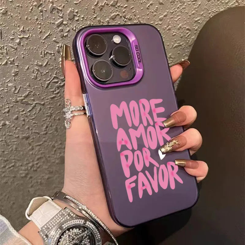 "More Amor Por Favor" Design TPU Basic iPhone Case