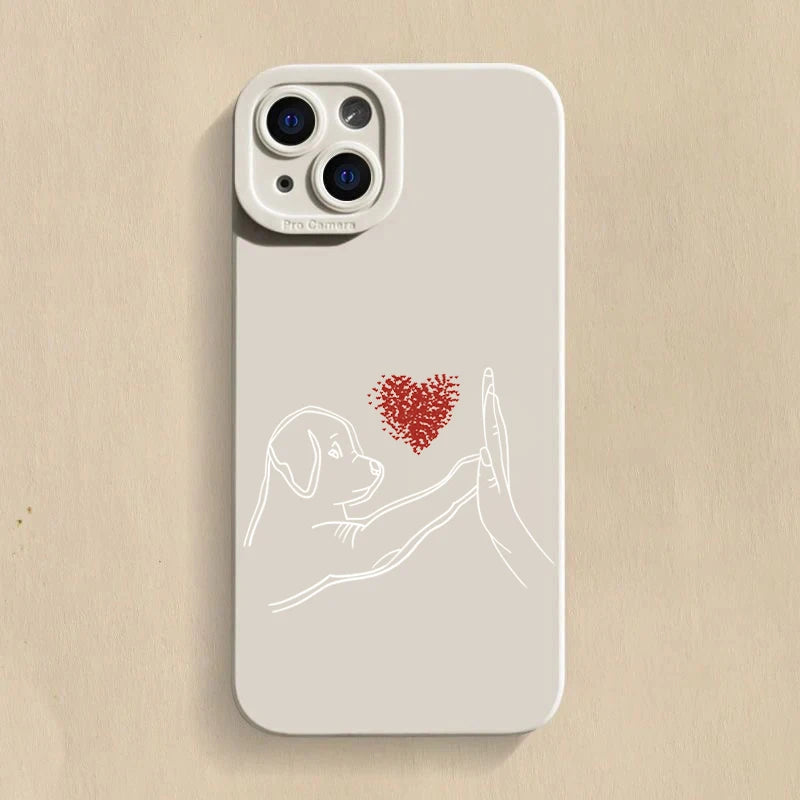 Cat Dog High Five Silicone iPhone Case