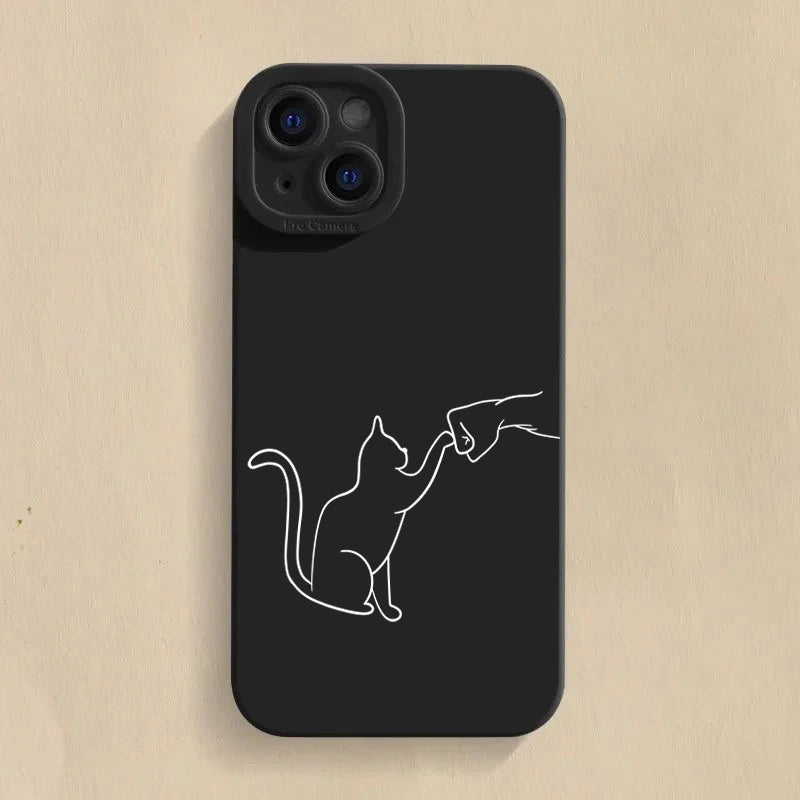 Cat Dog High Five Silicone iPhone Case