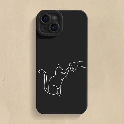 Cat Dog High Five Silicone iPhone Case