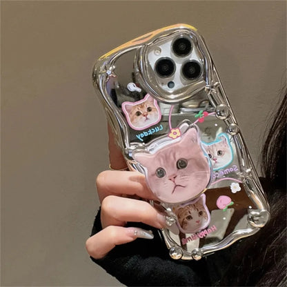 Cats Wavy Mirror Case + Cat Stent