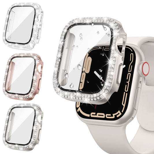 Schutzhülle für Apple Watch aus Glas und Diamanten