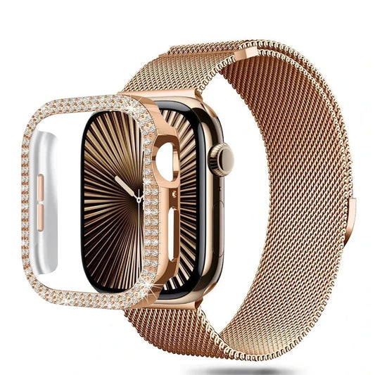 Diamond Case & Milanese Strap for iWatch Band