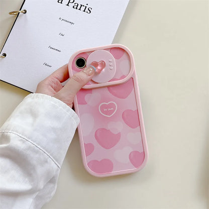 Pink LoveHeart Case + Slide Camera Protection