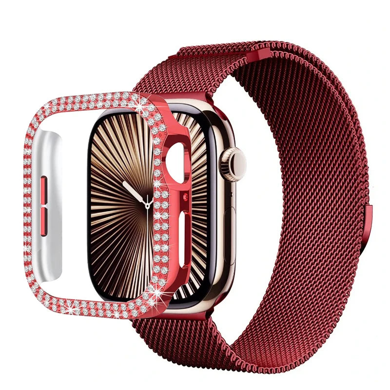 Diamond Case & Milanese Strap for iWatch Band