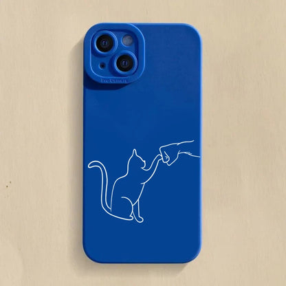 Cat Dog High Five Silicone iPhone Case