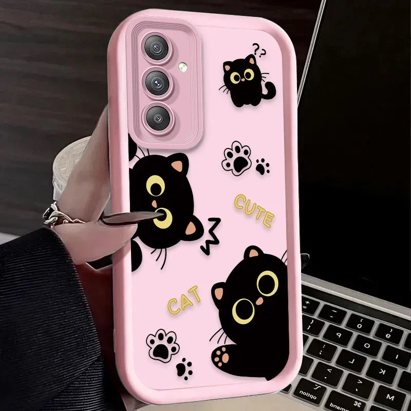 Lovely Cat Silicone Samsung Mobile Case