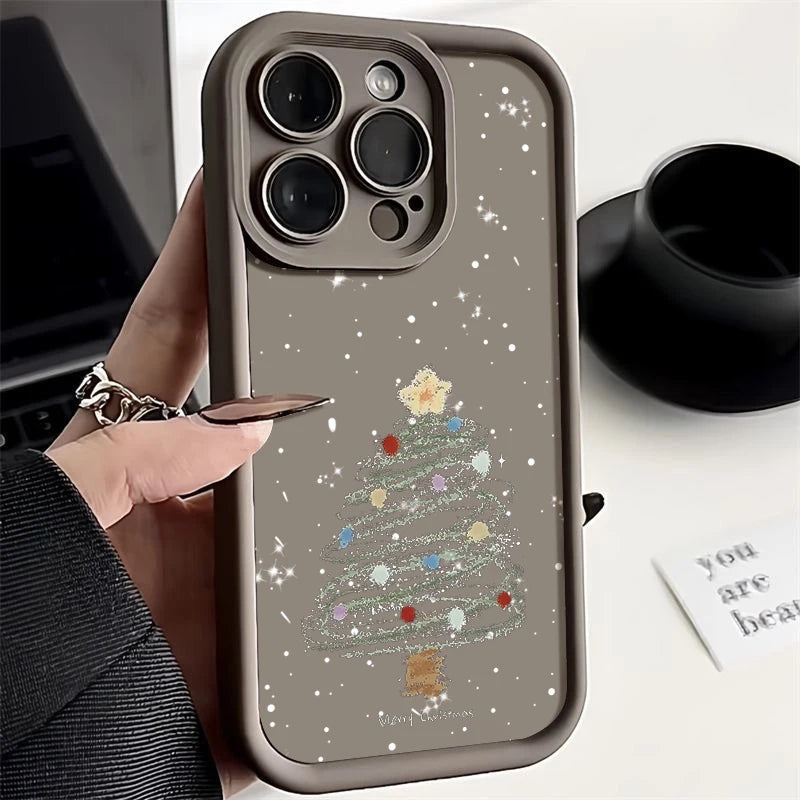 Weiche TPU-iPhone-Hülle mit Weihnachtsbaum-Print