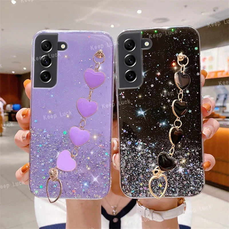 Glitter Samsung Case + LoveHeart Bracelet