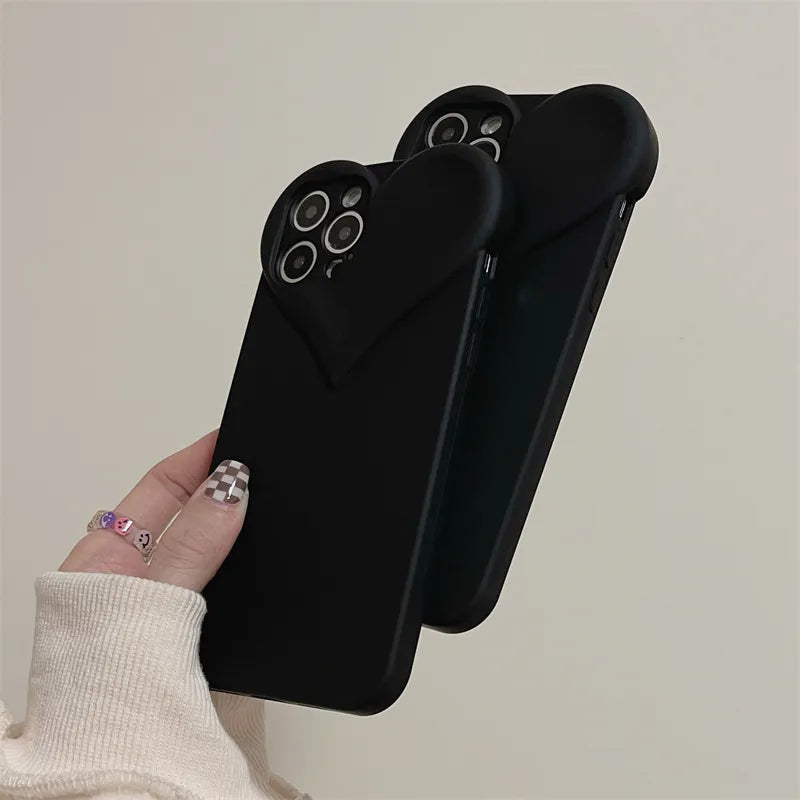 3D Black LoveHeart Case