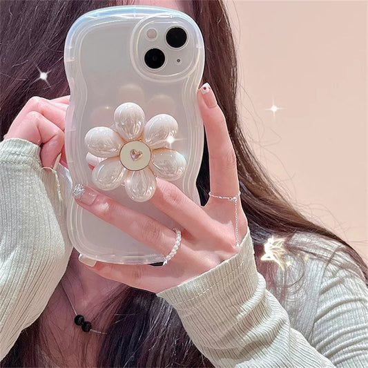 3D Pearl Flower Holder Stand Case