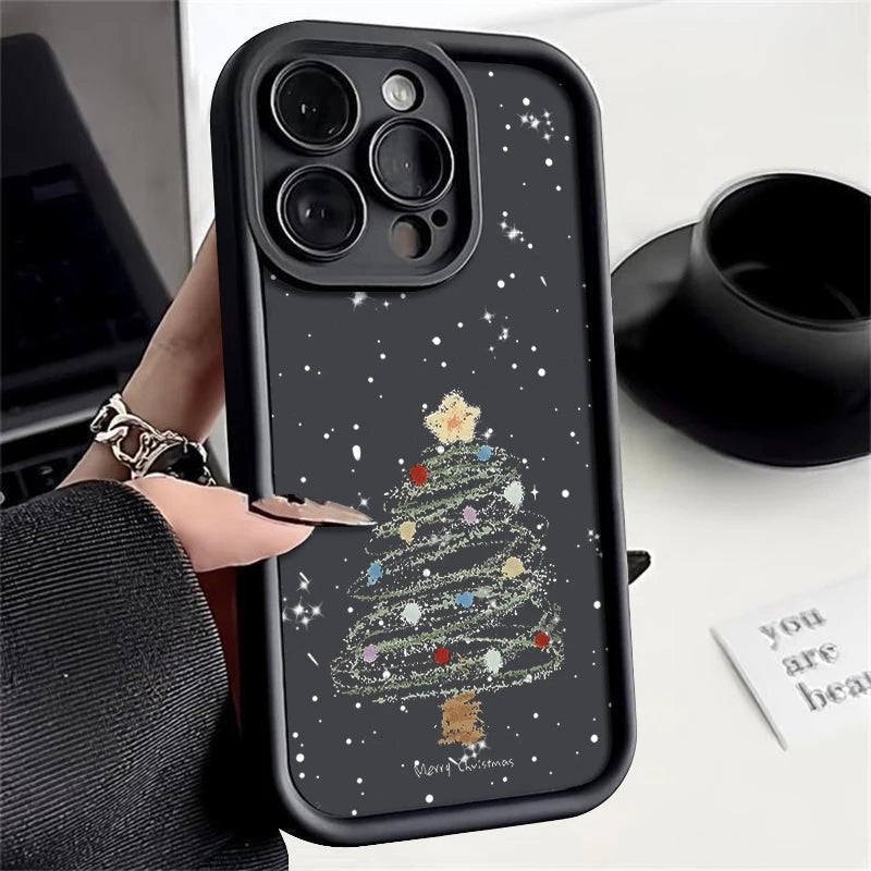 Weiche TPU-iPhone-Hülle mit Weihnachtsbaum-Print