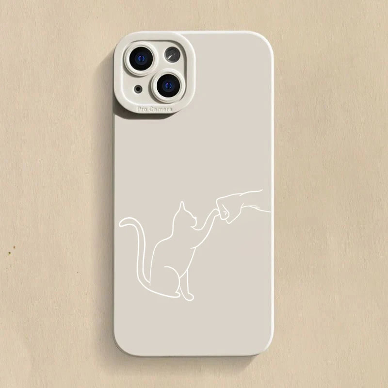 Cat Dog High Five Silicone iPhone Case