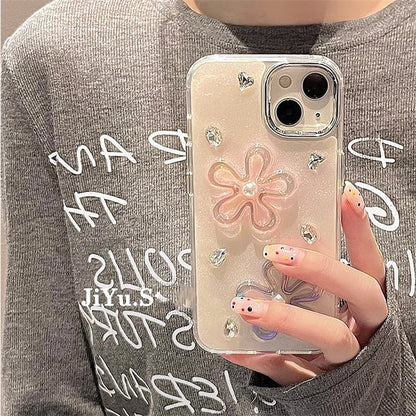 3D Flowers Rhinestone Case