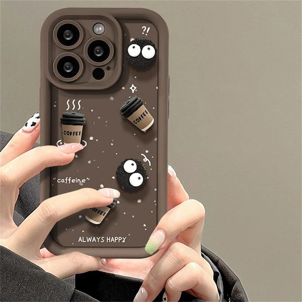 3D Ball Coffee Silicone Soft iPhone Case