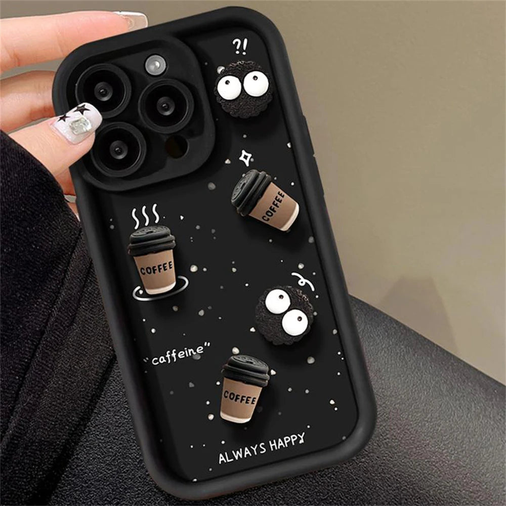 3D Ball Coffee Silicone Soft iPhone Case