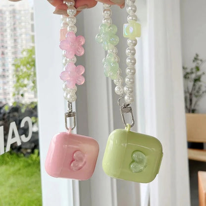 3D LoveHeart AirPods Case + Pearl Strap