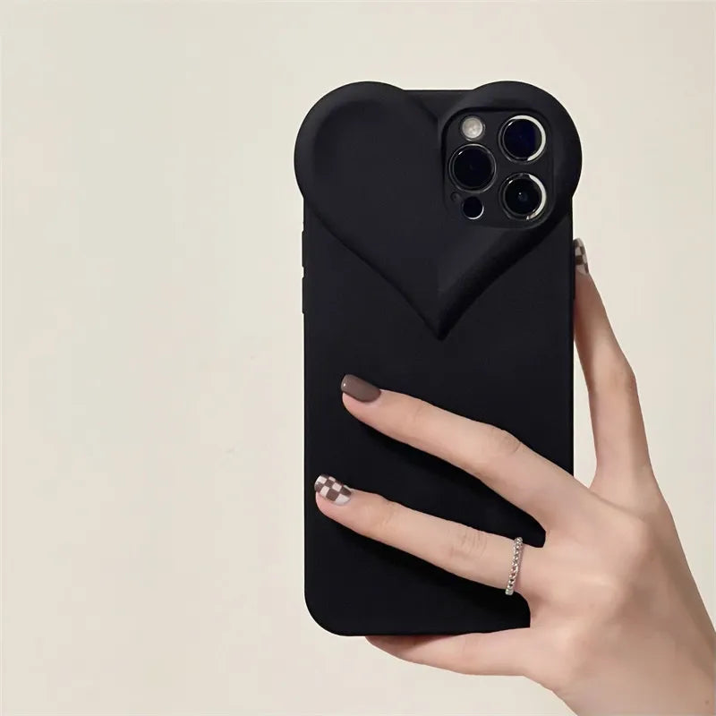 3D Black LoveHeart Case