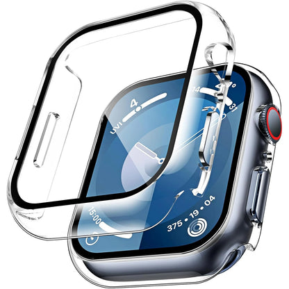 Gehärtetes Glas + PC-Stoßfängerabdeckung für Apple Watch