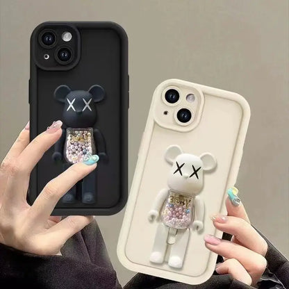 3D Bear Bracket TPU iPhone Case