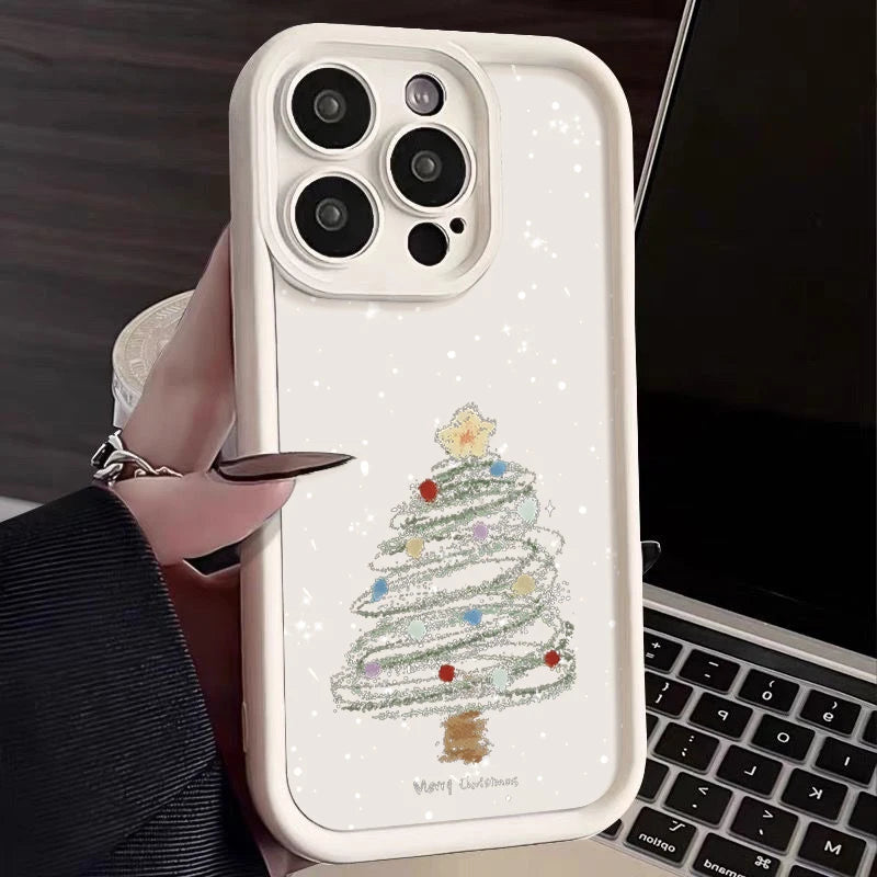 Weiche TPU-iPhone-Hülle mit Weihnachtsbaum-Print