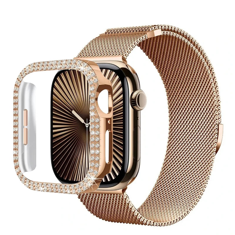 Diamond Case & Milanese Strap for iWatch Band