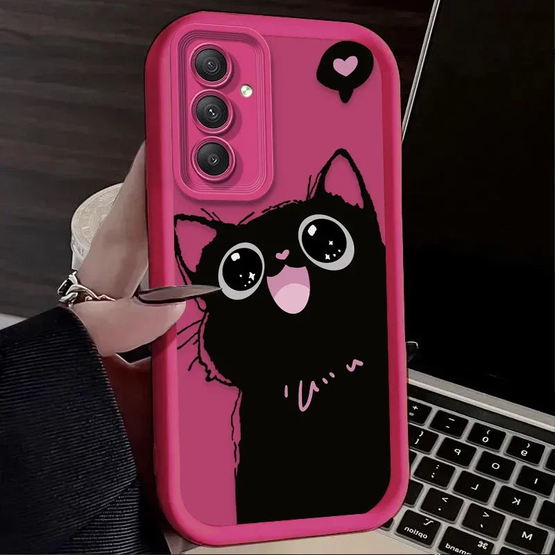 Lovely Cat Silicone Samsung Mobile Case