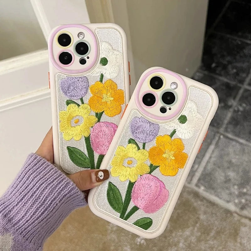 Embroidery Flowers Case