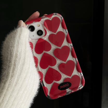 Red LoveHearts Shiny Case