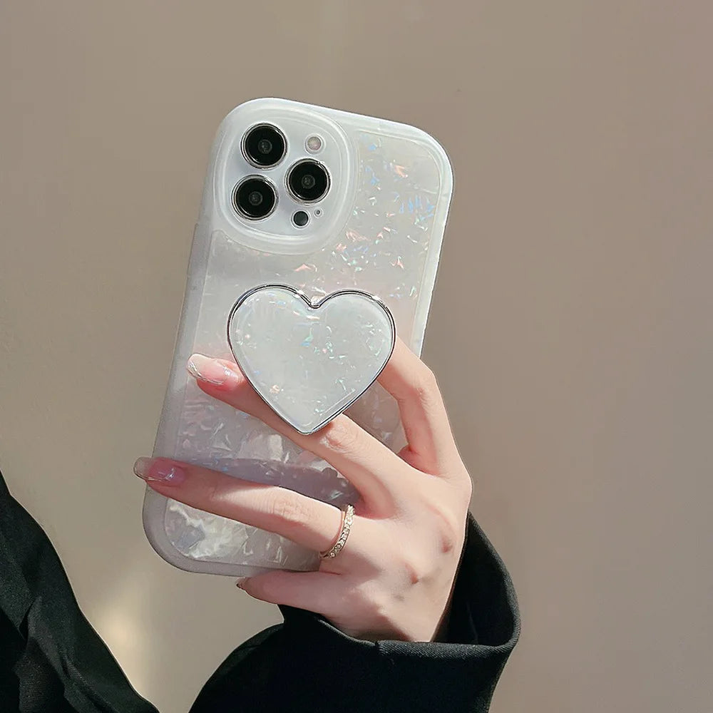 Shell LoveHeart Phone Case with Holder