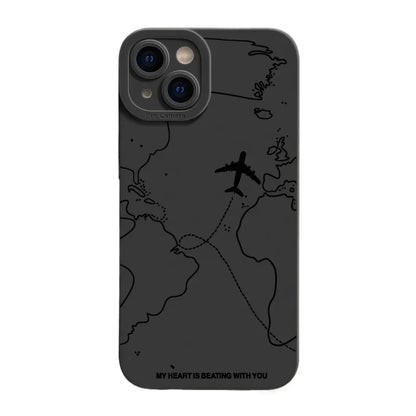 Travel-Inspired Airplane Route iPhone Case