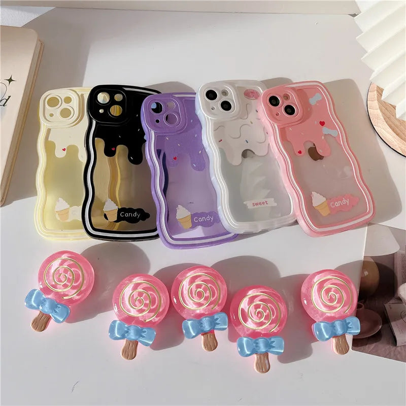 Cute Ice Cream Case + Lollipop Ring Holder