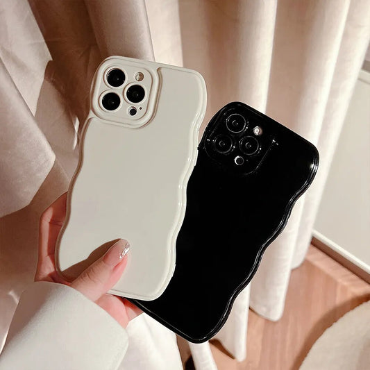 Soft Solid Color Wavy Case