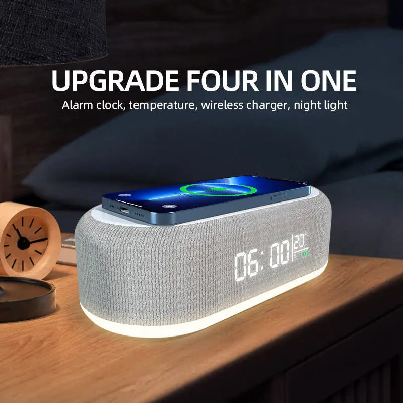 Multi-functional Wireless Charger with Lamp and Clock