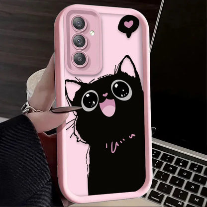 Lovely Cat Silicone Samsung Mobile Case